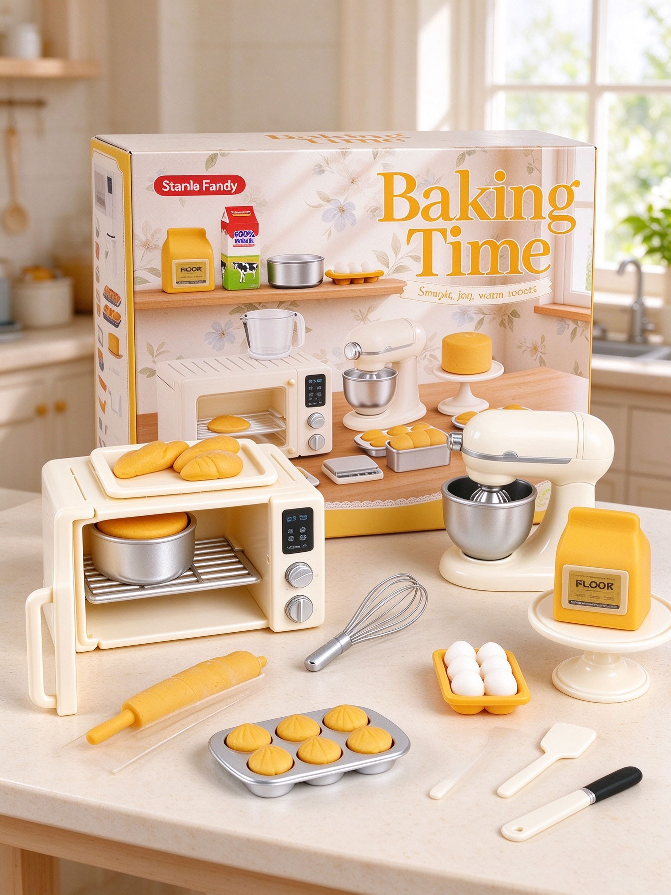 Kids Toys Kitchen Set - Mini Bakset Speelgoedset Poppenhuis Keuken Miniatuur