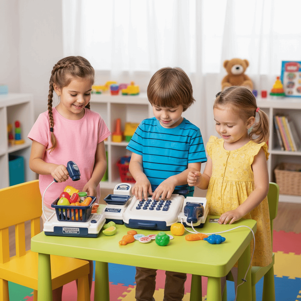 Toy Cash Register - Puzzelsimulatie Supermarkt Kassa Leuk cadeau Multifunctionele