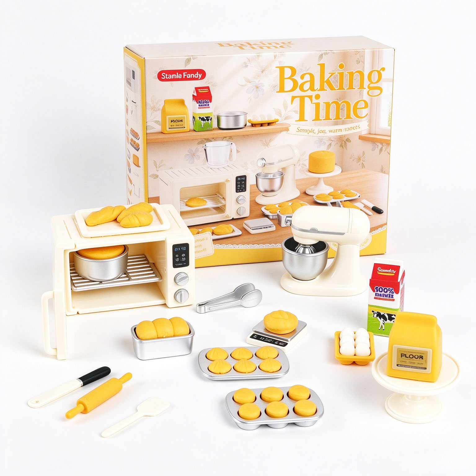 Kids Toys Kitchen Set - Mini Bakken Speelset, Poppenhuis Keuken Miniatuur
